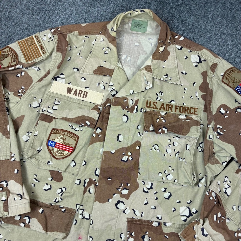 US Air Force Desert Storm Chocolate Chip Camo Jacket Mens Size Medium 7080/9404